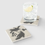 Audubon Silhouette IV Stenen Onderzetter (Zijkant)