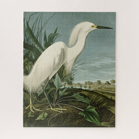 Audubon Snowy Heron White Egret Bird Legpuzzel (Verticaal)
