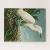Audubon Snowy Heron White Egret Bird Legpuzzel (Horizontaal)