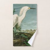 Audubon Snowy Heron White Gret Vogel Vogel Bad Handdoek (Handdoek)