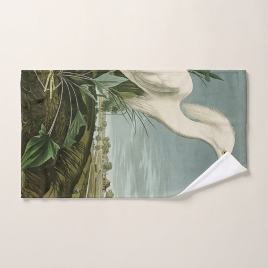 Audubon Snowy Heron White Gret Vogel Vogel Bad Handdoek (Handdoek)