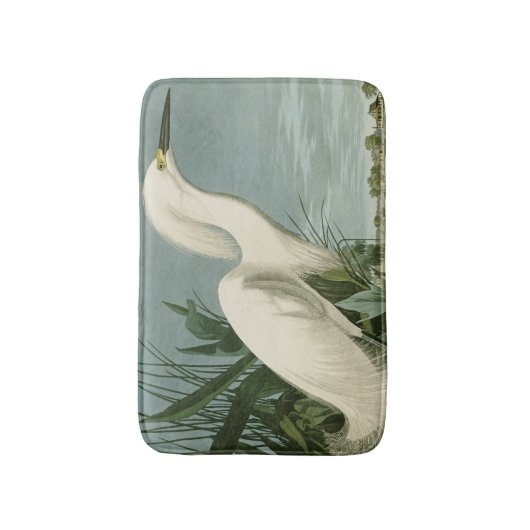Audubon Snowy Heron White Gret Vogel Vogel Badmat (Voorkant Verticaal)