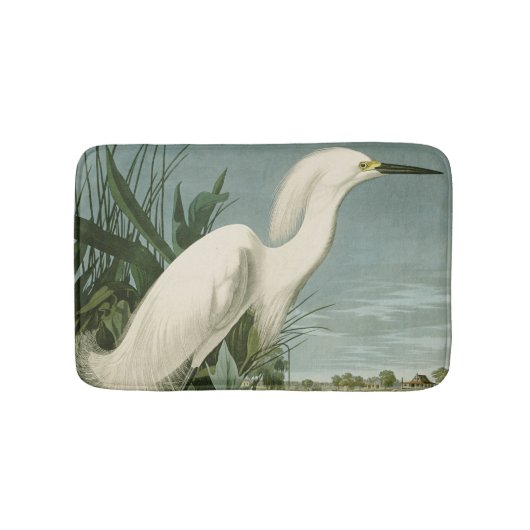 Audubon Snowy Heron White Gret Vogel Vogel Badmat (Voorkant)