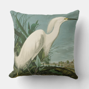 Audubon Snowy Heron White Gret Vogel Vogel Buitenkussen