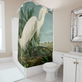 Audubon Snowy Heron White Gret Vogel Vogel Douchegordijn (In situ)