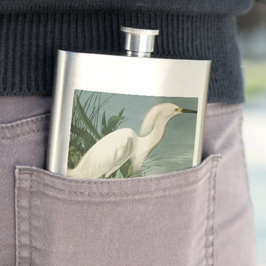 Audubon Snowy Heron White Gret Vogel Vogel Flacon (Voorbeeld)