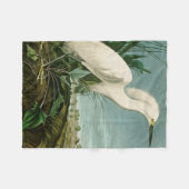Audubon Snowy Heron White Gret Vogel Vogel Fleece Deken (Voorkant (Horizontaal))