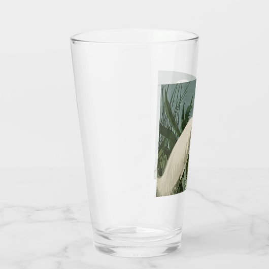 Audubon Snowy Heron White Gret Vogel Vogel Glas (Rechts)