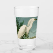 Audubon Snowy Heron White Gret Vogel Vogel Glas (Voorkant)