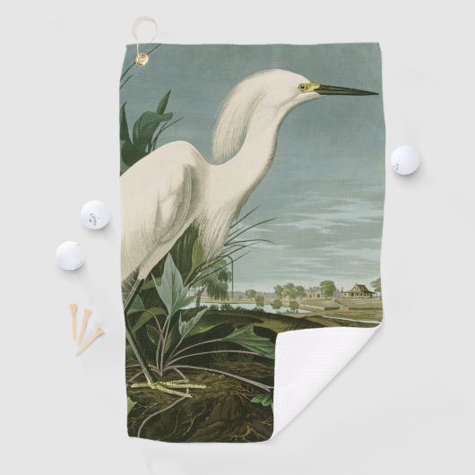 Audubon Snowy Heron White Gret Vogel Vogel Golfhanddoek (Insitu)