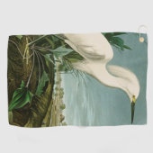 Audubon Snowy Heron White Gret Vogel Vogel Golfhanddoek (Horizontaal)