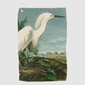 Audubon Snowy Heron White Gret Vogel Vogel Golfhanddoek (Voorkant)
