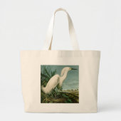 Audubon Snowy Heron White Gret Vogel Vogel Grote Tote Bag (Voorkant)