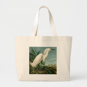 Audubon Snowy Heron White Gret Vogel Vogel Grote Tote Bag