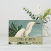Audubon Snowy Heron White Gret Vogel Vogel Kaart (Staand voorkant)