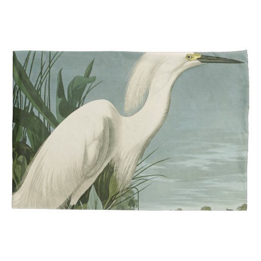Audubon Snowy Heron White Gret Vogel Vogel Kussensloop (Achterkant)