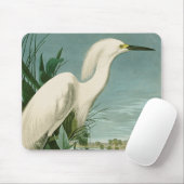 Audubon Snowy Heron White Gret Vogel Vogel Muismat (Met muis)