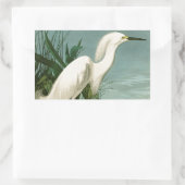 Audubon Snowy Heron White Gret Vogel Vogel Rechthoekige Sticker (Tas)