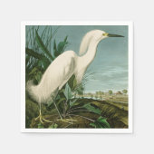 Audubon Snowy Heron White Gret Vogel Vogel Servet (Voorkant)