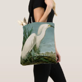 Audubon Snowy Heron White Gret Vogel Vogel Tote Bag (Dichtbij)