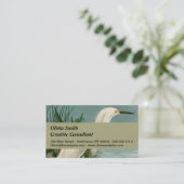 Audubon Snowy Heron White Gret Vogel Vogel Visitekaartje (Staand voorkant)