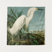 Audubon Snowy Heron White Gret Vogel Vogel Wandkleed (Voorkant)
