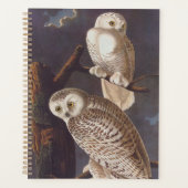 Audubon Snowy White Owls on a Dark Cloudy Night Planner (Voorkant)