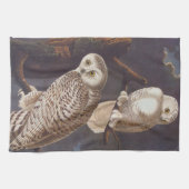 Audubon Snowy White Ownership on a Dark Cloudy Nig Theedoek (Horizontaal)