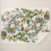 Audubon Songbird Birds Wildlife Sherpa Blanket Deken (Voorkant (horizontaal))