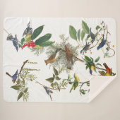 Audubon Songvogels Collage Sherpa Blanket Deken (Voorkant (horizontaal))