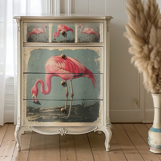 Audubon stijl Amerikaanse flamingo decoupage Tissuepapier