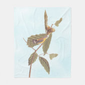Audubon Swainson's Warbler Bird op Oak Branch Fleece Deken (Voorkant)