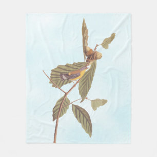 Audubon Swainson's Warbler Bird op Oak Branch Fleece Deken