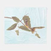 Audubon Swainson's Warbler Bird op Oak Branch Fleece Deken (Voorkant (Horizontaal))