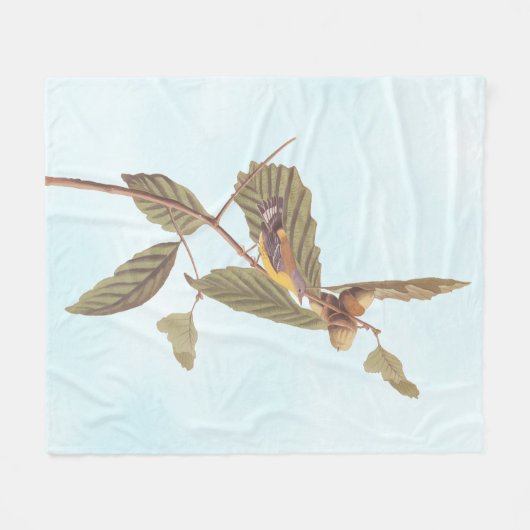 Audubon Swainson's Warbler Bird op Oak Branch Fleece Deken (Voorkant (Horizontaal))
