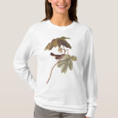 Audubon Swamp Sparrow Bird op Wild Mandrake T-shirt (Voorkant)