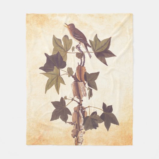 Audubon Traill's Flycatcher Songbird Fleece Deken (Voorkant)