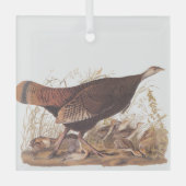 Audubon Turkey Hen and Chicken in herfst Glas Ornament (Voorkant)