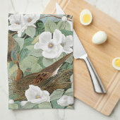 Audubon Turtle Dove Birds Flowers Kitchen Towel Theedoek (Quarter Fold)