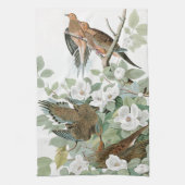 Audubon Turtle Dove Birds Flowers Kitchen Towel Theedoek (Verticaal)