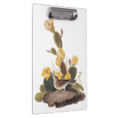 Audubon Vesper Sparrow en Prickly Pear Cactus Klembord (Rechts)