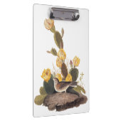 Audubon Vesper Sparrow en Prickly Pear Cactus Klembord (Rechts)