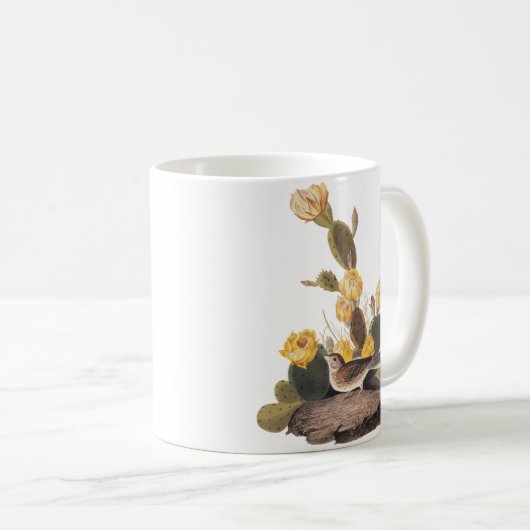 Audubon Vesper Sparrow en Prickly Pear Cactus Koffiemok (Voorkant rechts)