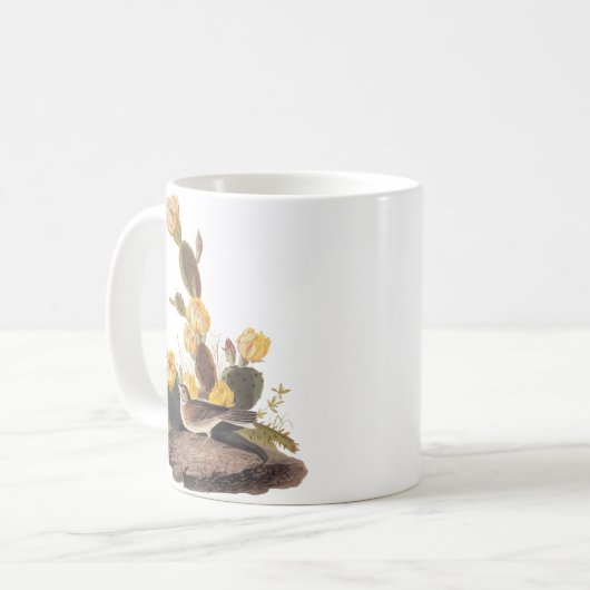 Audubon Vesper Sparrow en Prickly Pear Cactus Koffiemok (Voorkant links)
