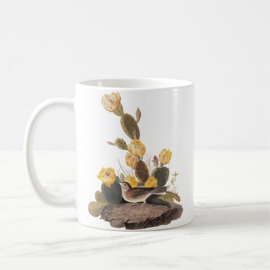 Audubon Vesper Sparrow en Prickly Pear Cactus Koffiemok (Links)