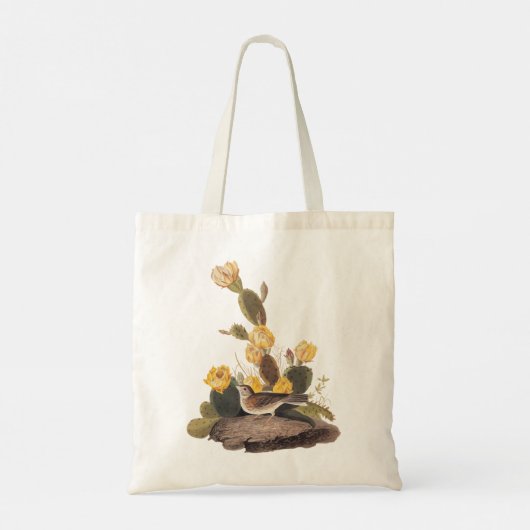 Audubon Vesper Sparrow en Prickly Pear Cactus Tote Bag (Achterkant)