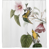 Audubon Warbler Birds Animal Floral Shower Curtain Douchegordijn (Voorkant)