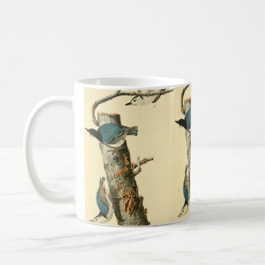 Audubon White-breasted Nuthatch Bird Painting Koffiemok (Links)