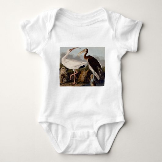 Audubon White Ibis Vogeldieren Wildlife Romper (Voorkant)