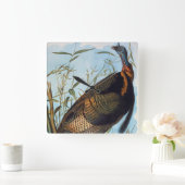 Audubon: Wild Turkey Vierkante Klok (Huis)